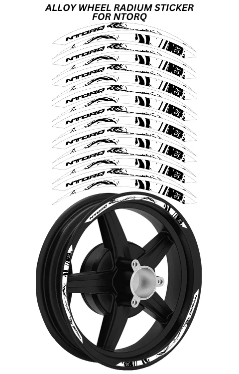 Alloy Wheel Radium Sticker For Ntorq 125 | Printed In Premium Radium With FPF(Fade Protection Film), Water Proof, Precut Sticker, Pack Of 1